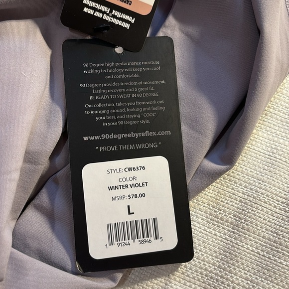 90 Degree by REFLEX Winter Violet Capri Size Large NWT - Picture 9 of 9